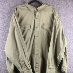 Schmidt Workwear Shirt 3X Green Mens Long Sleeve Button Down C.E. 100% Cotton